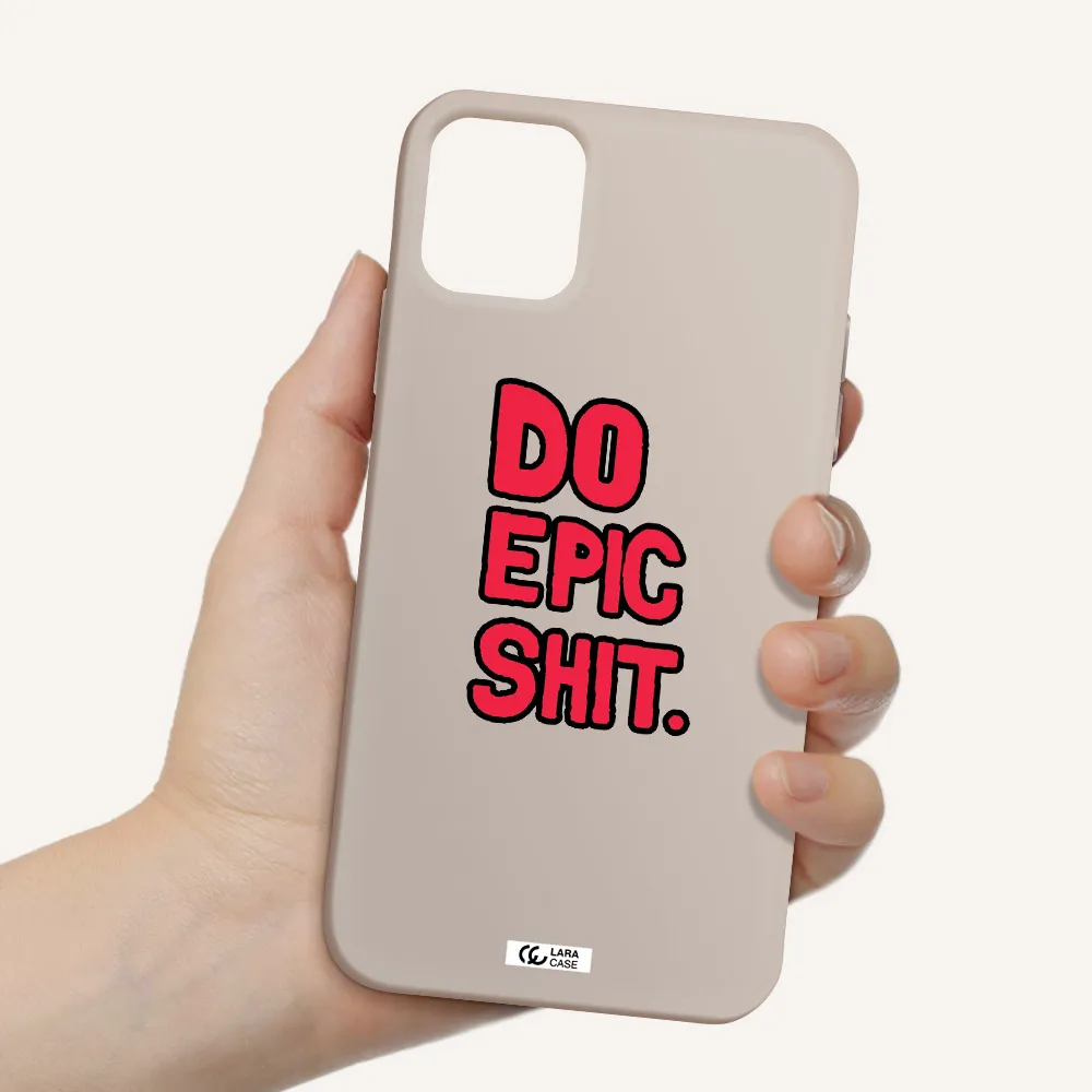 a red and black text Apple iPhone 11 Silicone Stone Case