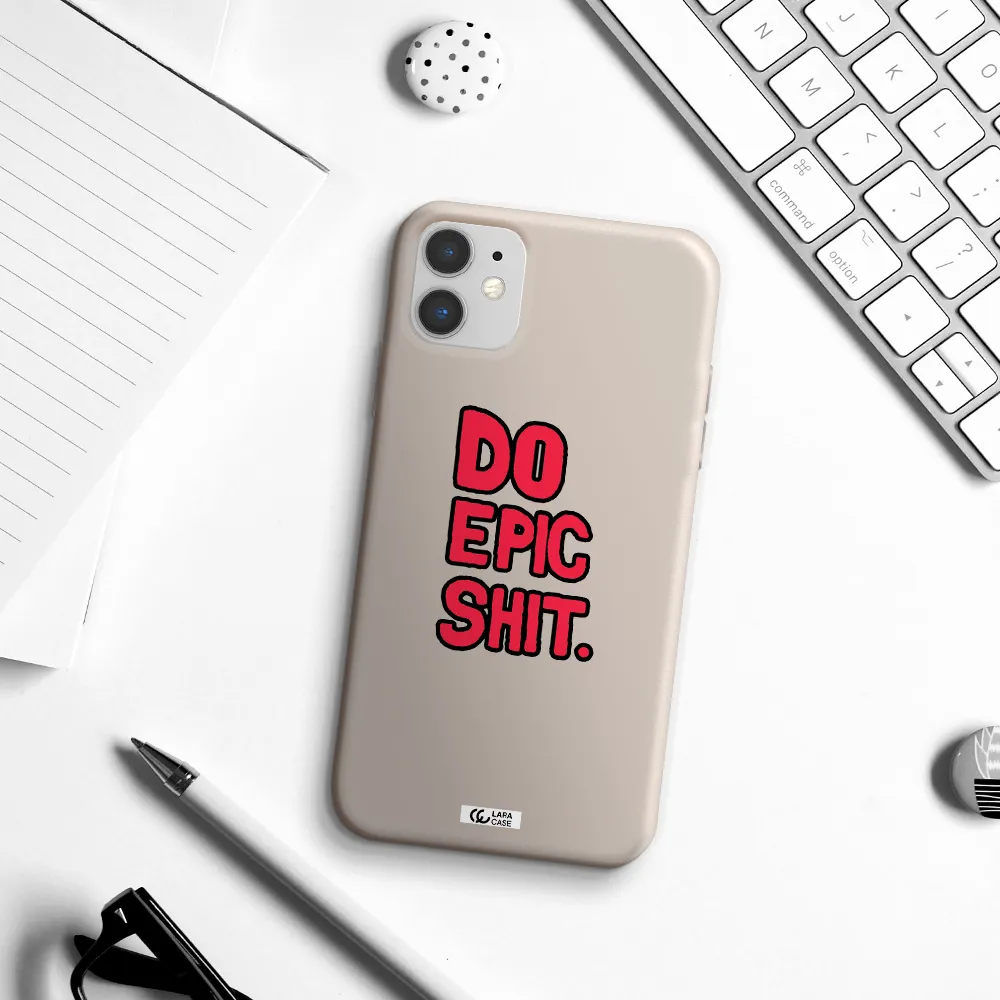 a red and black text Apple iPhone 11 Silicone Stone Case