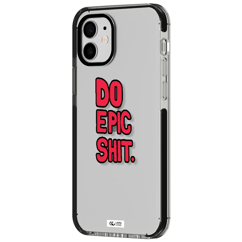 a red and black text Apple iPhone 12 impact black border Case