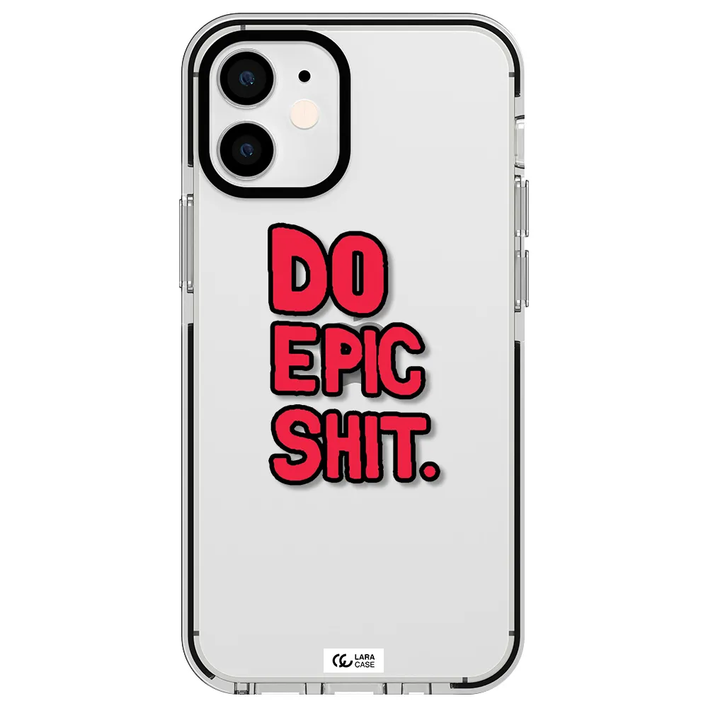 a red and black text Apple iPhone 12 mini impact black border Case