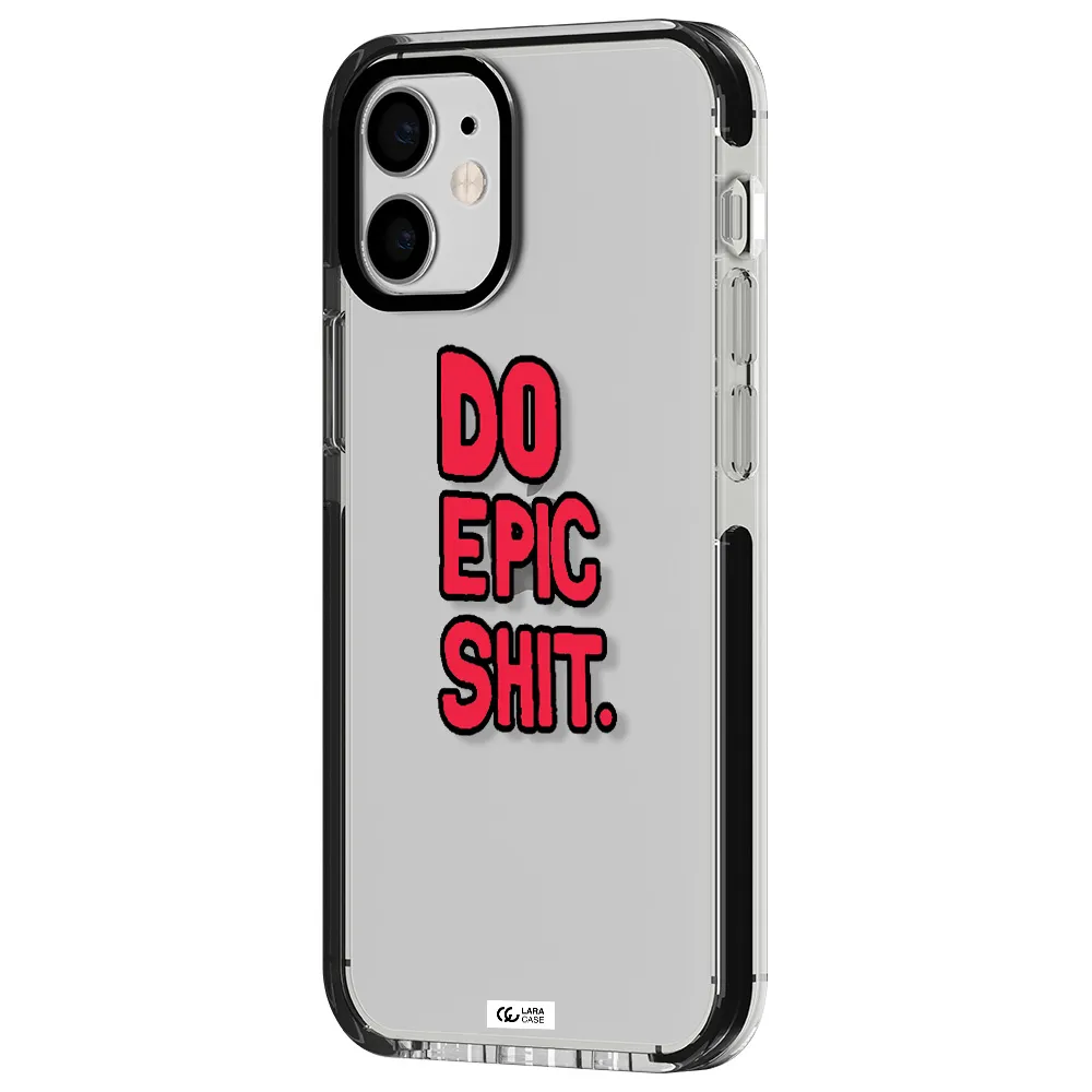 a red and black text Apple iPhone 12 mini impact black border Case