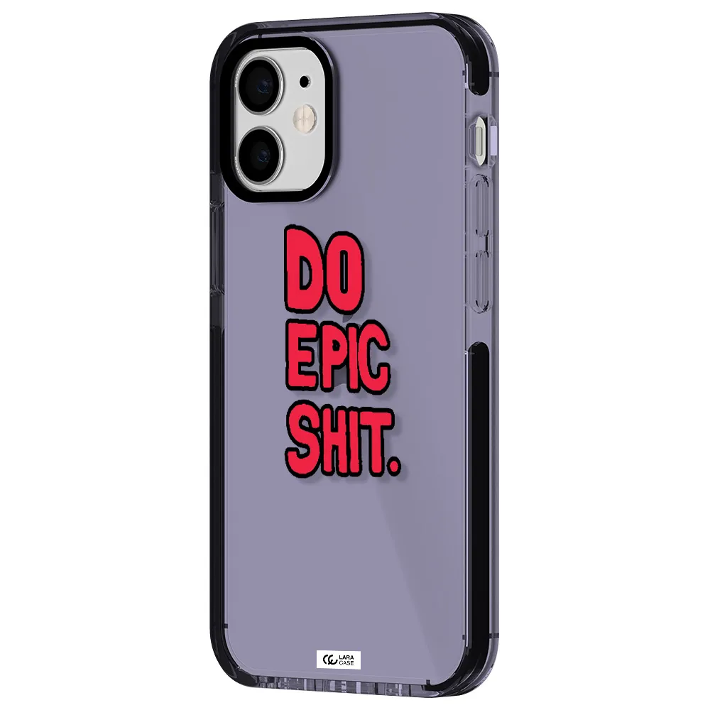 a red and black text Apple iPhone 12 mini impact Lilac Case