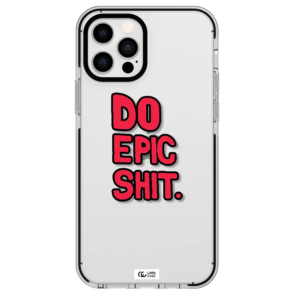 a red and black text Apple iPhone 12 pro impact black border Case