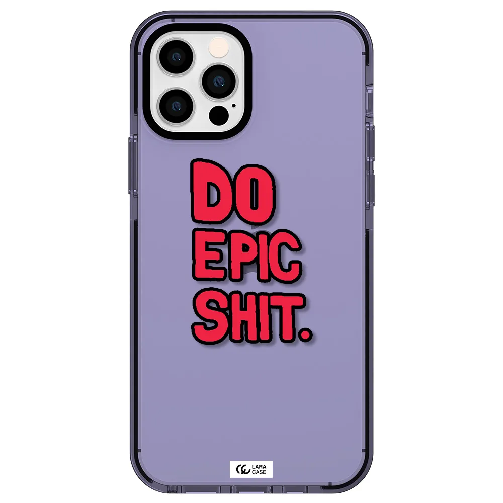 a red and black text Apple iPhone 12 pro impact Lilac Case