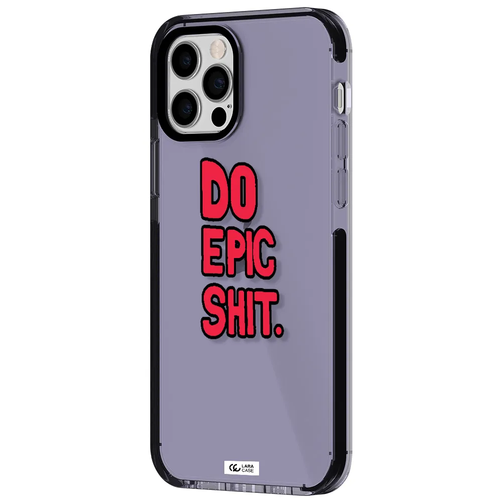 a red and black text Apple iPhone 12 pro impact Lilac Case