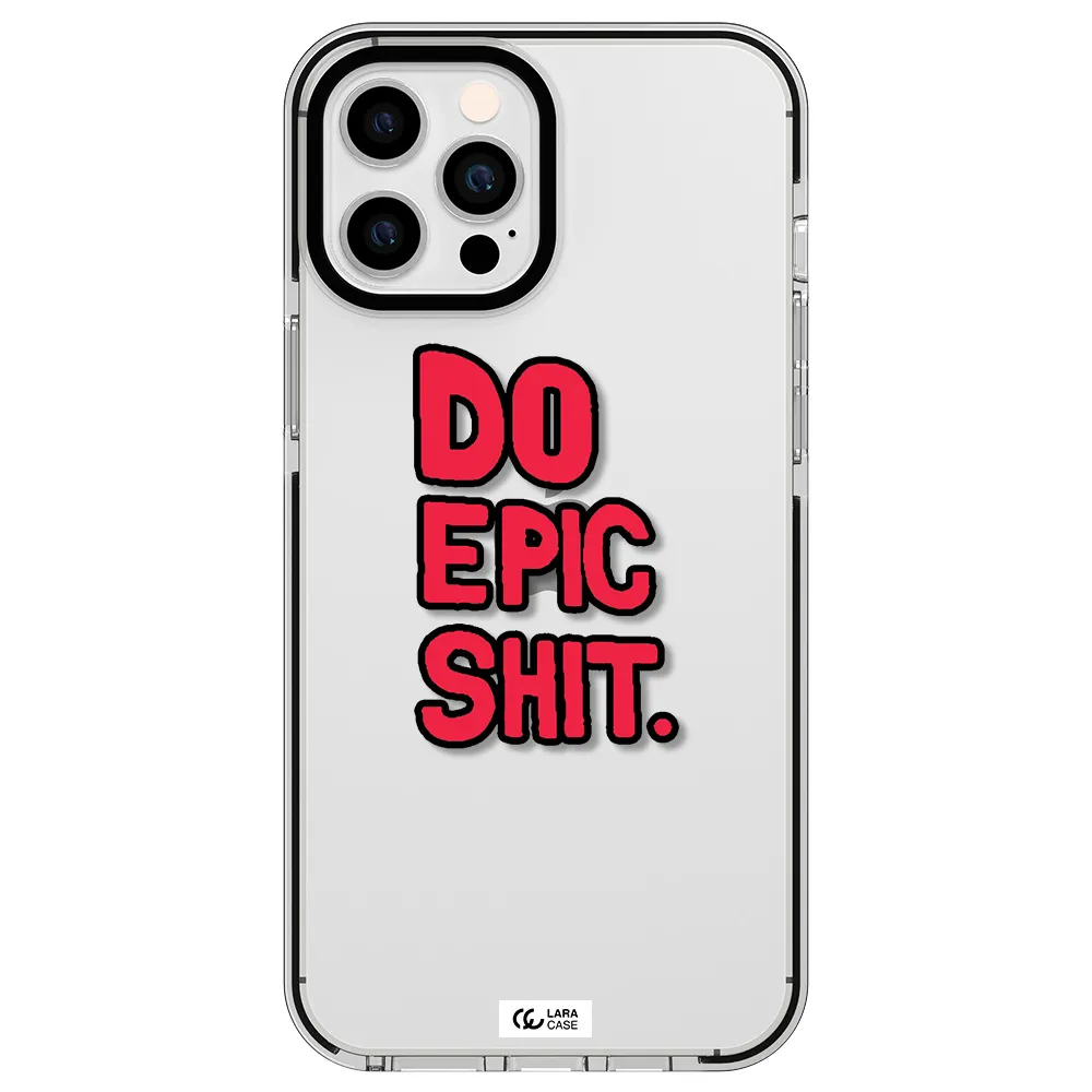 a red and black text Apple iPhone 12 pro max impact black border Case