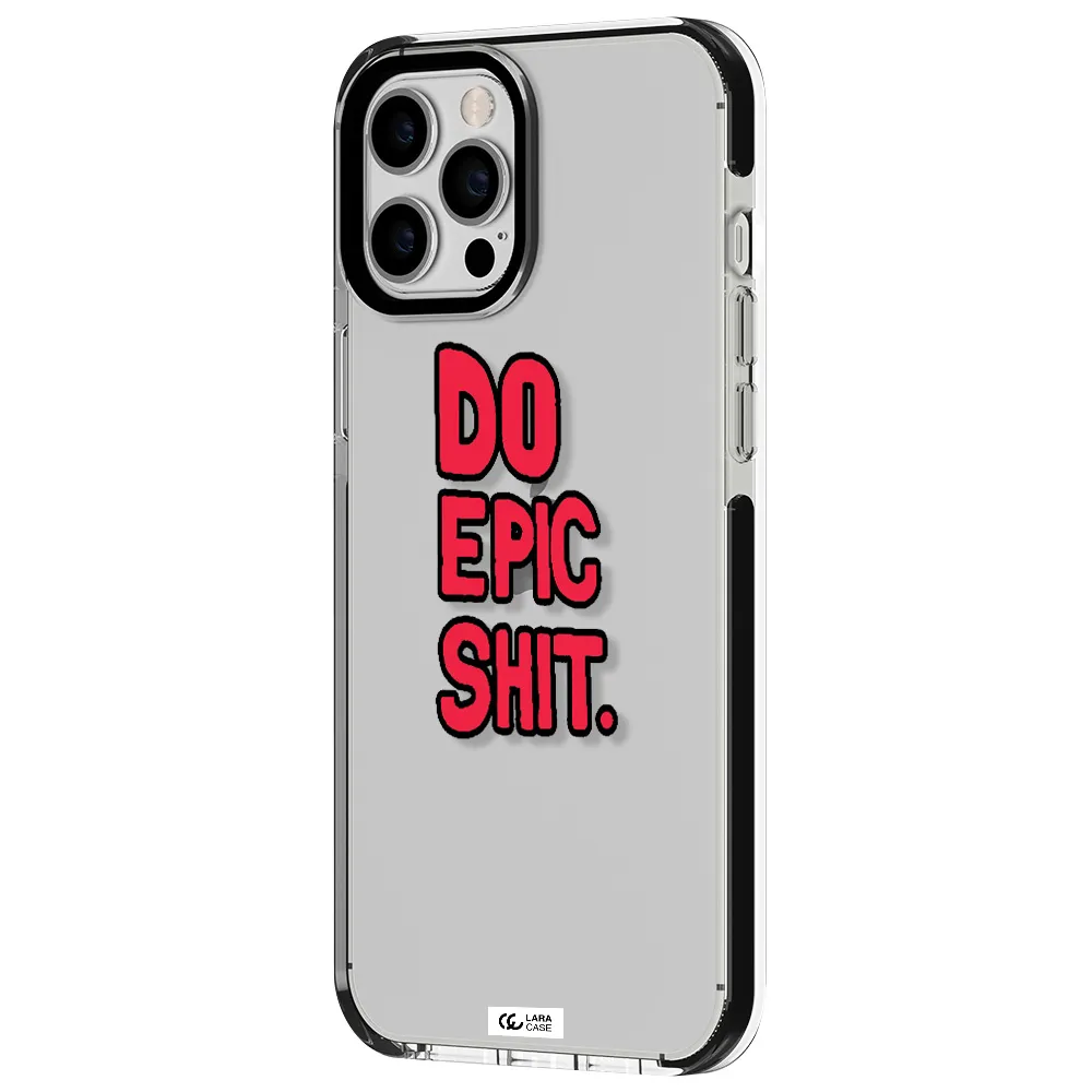 a red and black text Apple iPhone 12 pro max impact black border Case