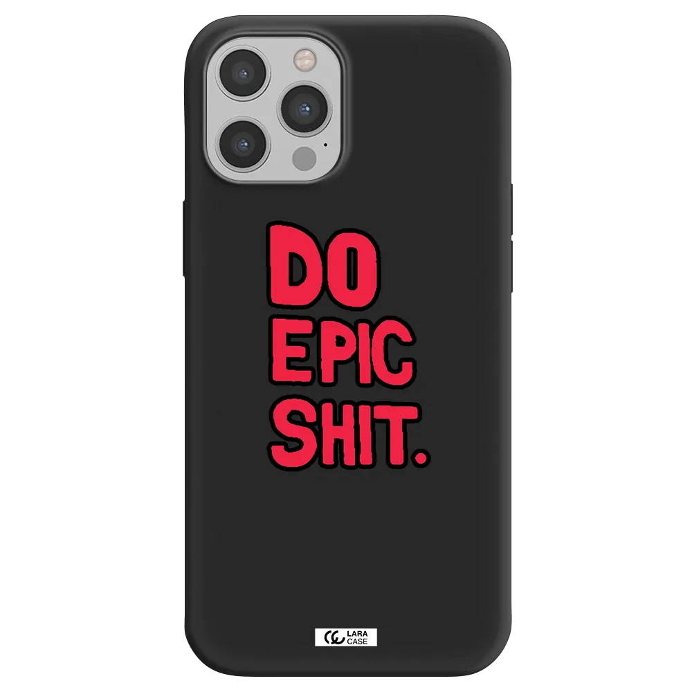 a red and black text Apple iPhone 12 pro Silicone black Case