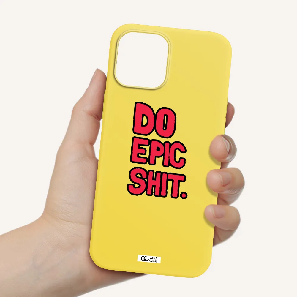 a red and black text Apple iPhone 12 pro Silicone canary yellow Case