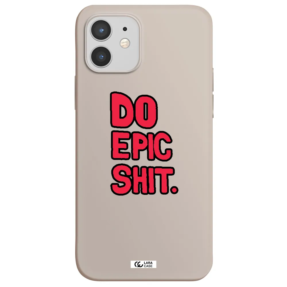 a red and black text Apple iPhone 12 Silicone Stone Case