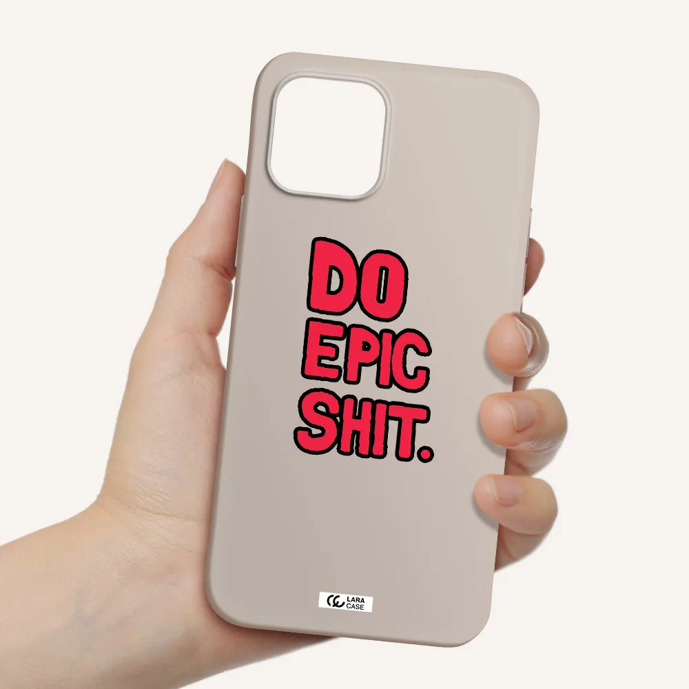 a red and black text Apple iPhone 12 Silicone Stone Case