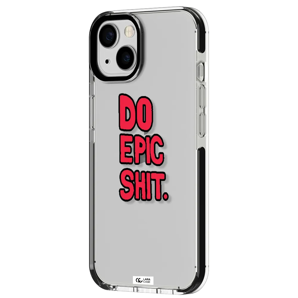 a red and black text Apple iPhone 13 impact black border Case