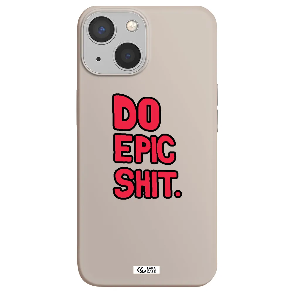 a red and black text Apple iPhone 13 mini Silicone Stone Case