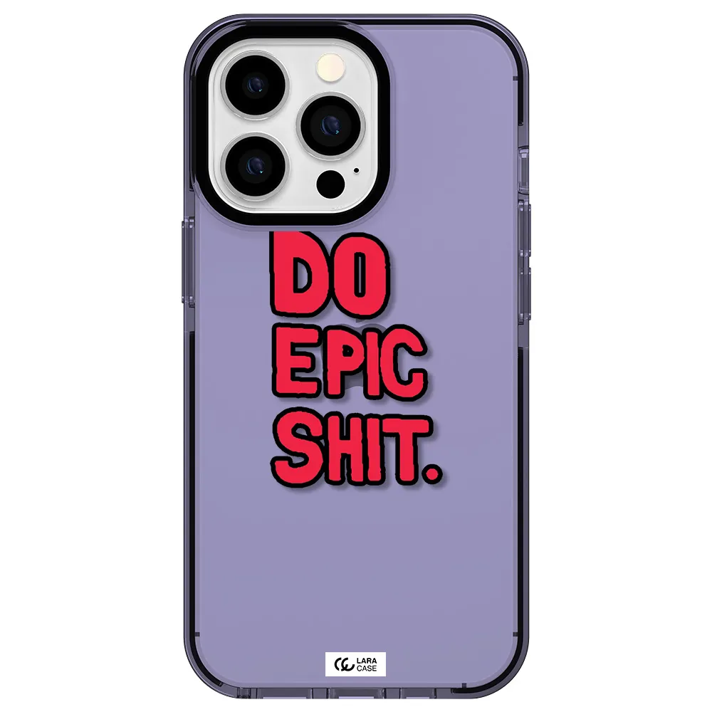 a red and black text Apple iPhone 13 Pro impact Lilac Case