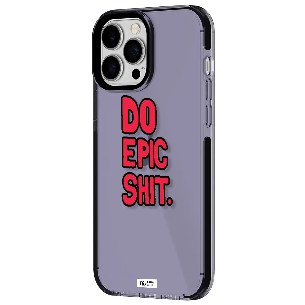 a red and black text Apple iPhone 13 Pro Max impact Lilac Case