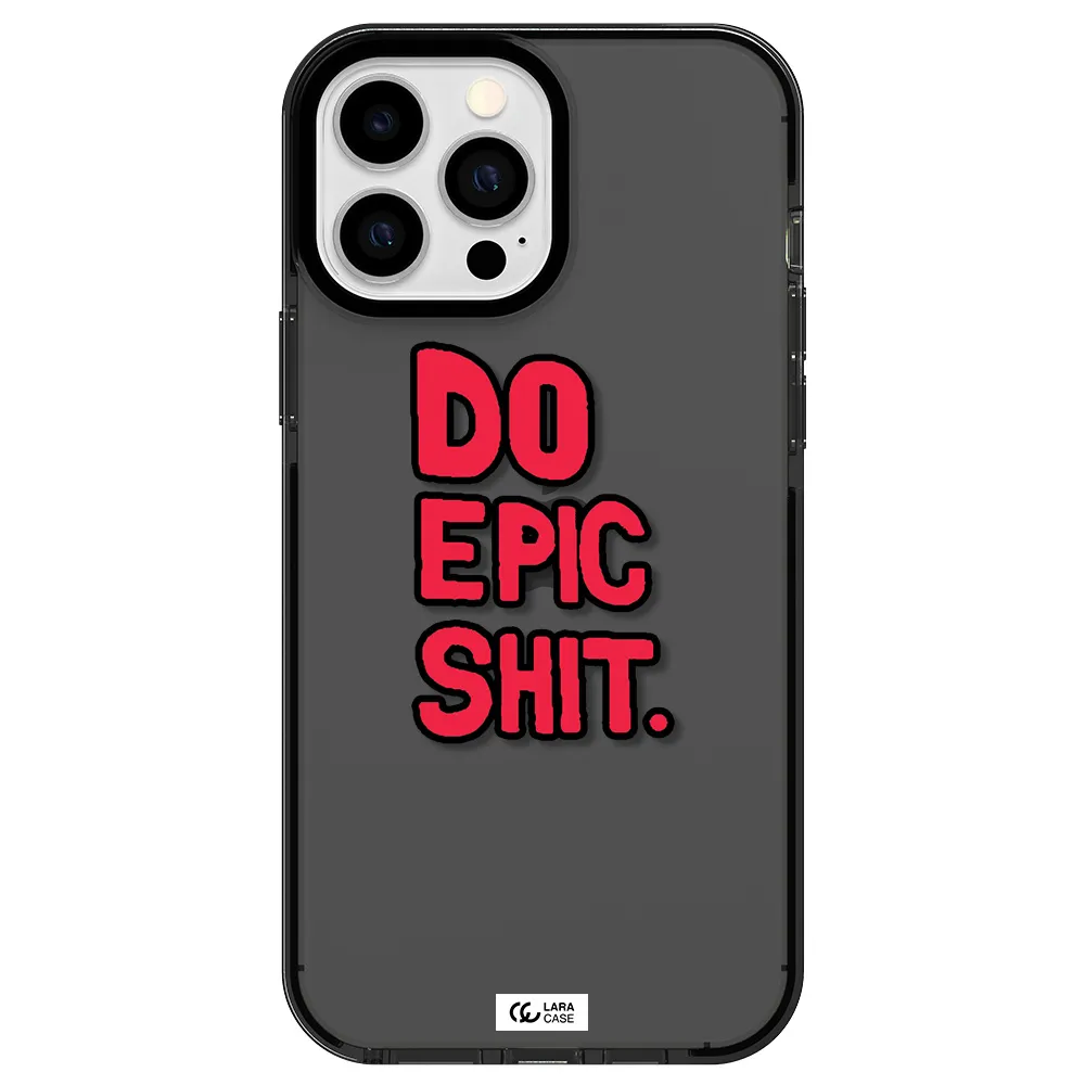 a red and black text Apple iPhone 13 Pro Max impact Smoke Black Case