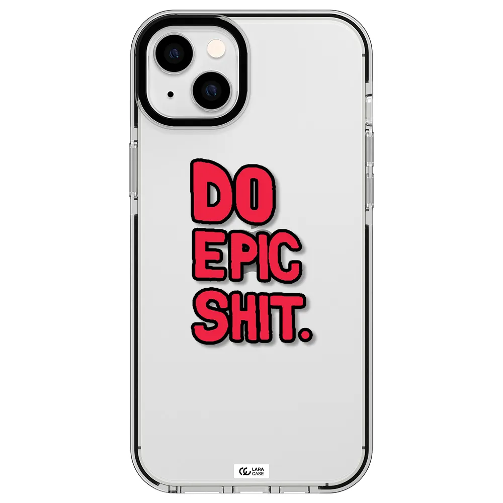 a red and black text Apple iPhone 14 plus impact black border Case