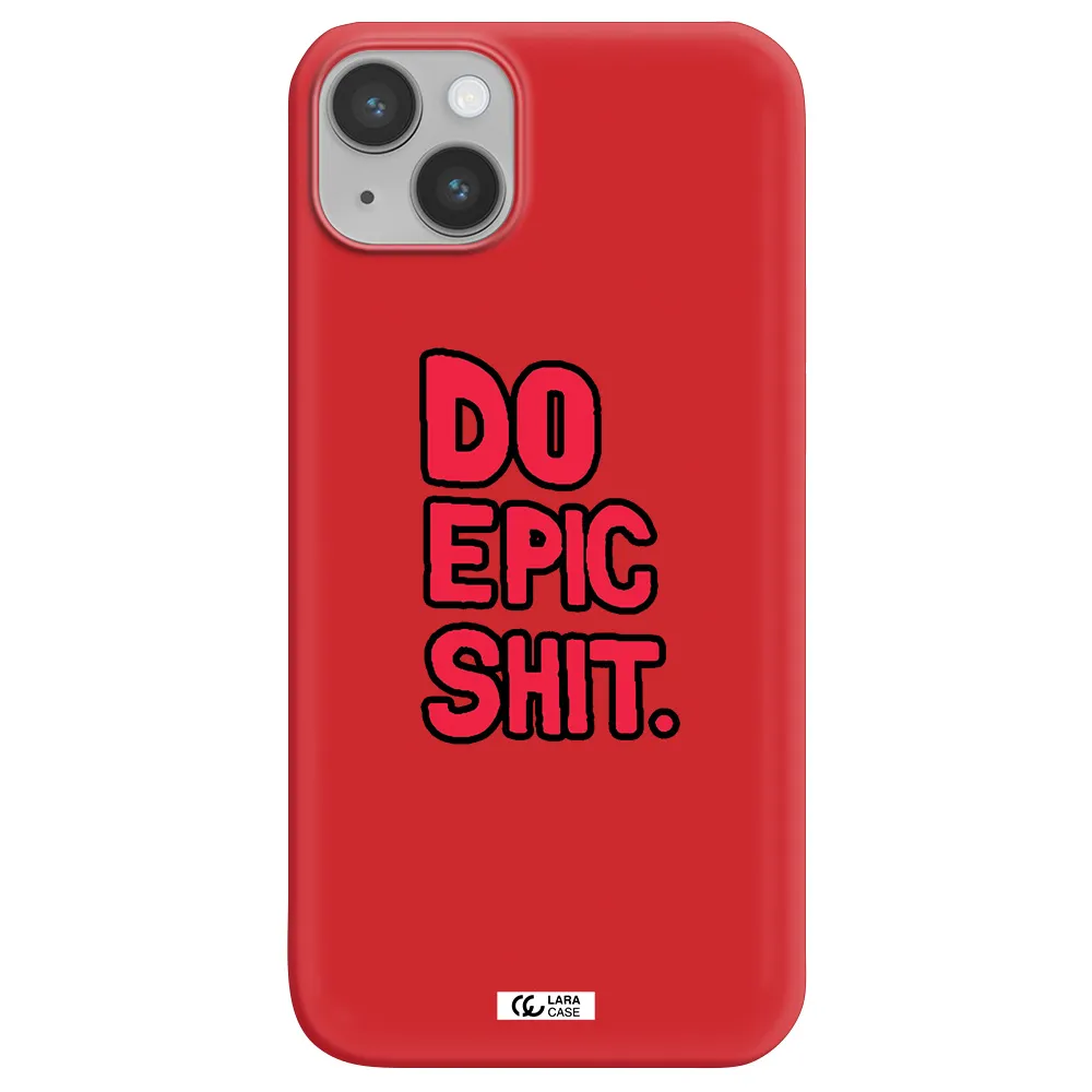 a red and black text Apple iPhone 14 Silicone Imperial Red Case