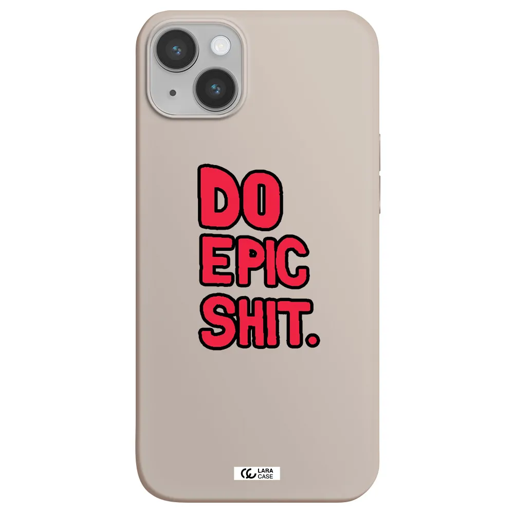 a red and black text Apple iPhone 14 Silicone Stone Case