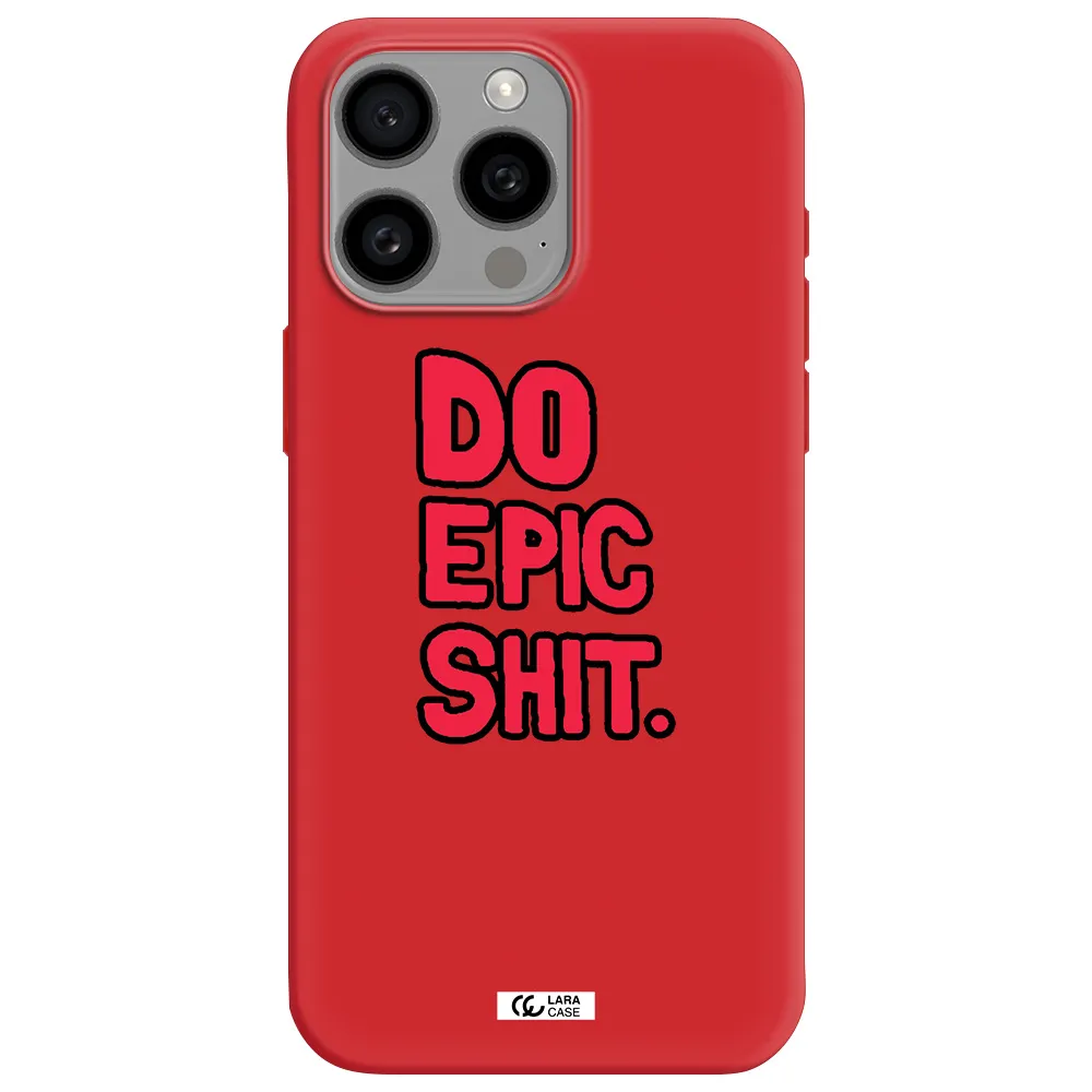 A Red And Black Text Apple Iphone 15 Pro Max Silicone Imperial Red Case