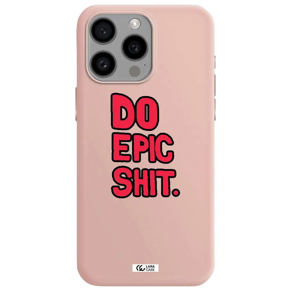 a red and black text Apple Iphone 15 Pro max Silicone pastel pink Case