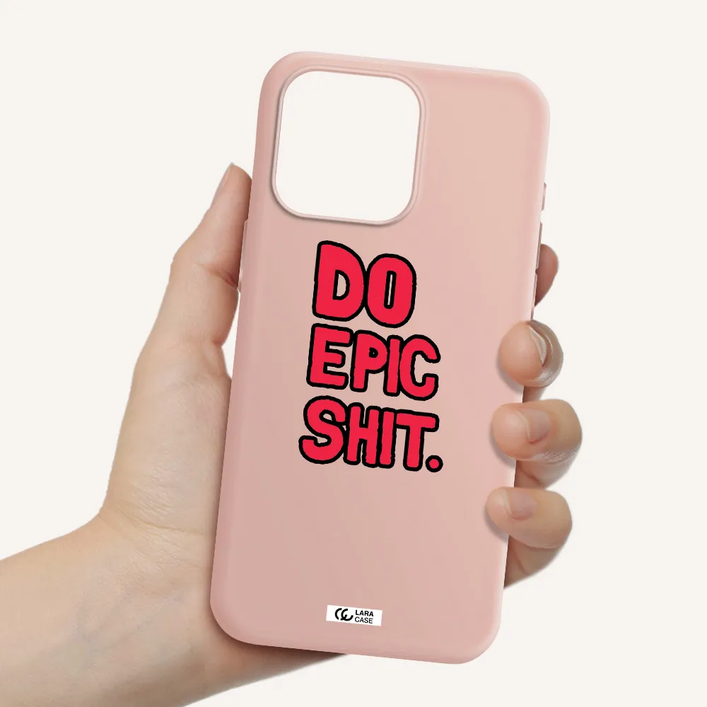 a red and black text Apple Iphone 15 Pro max Silicone pastel pink Case