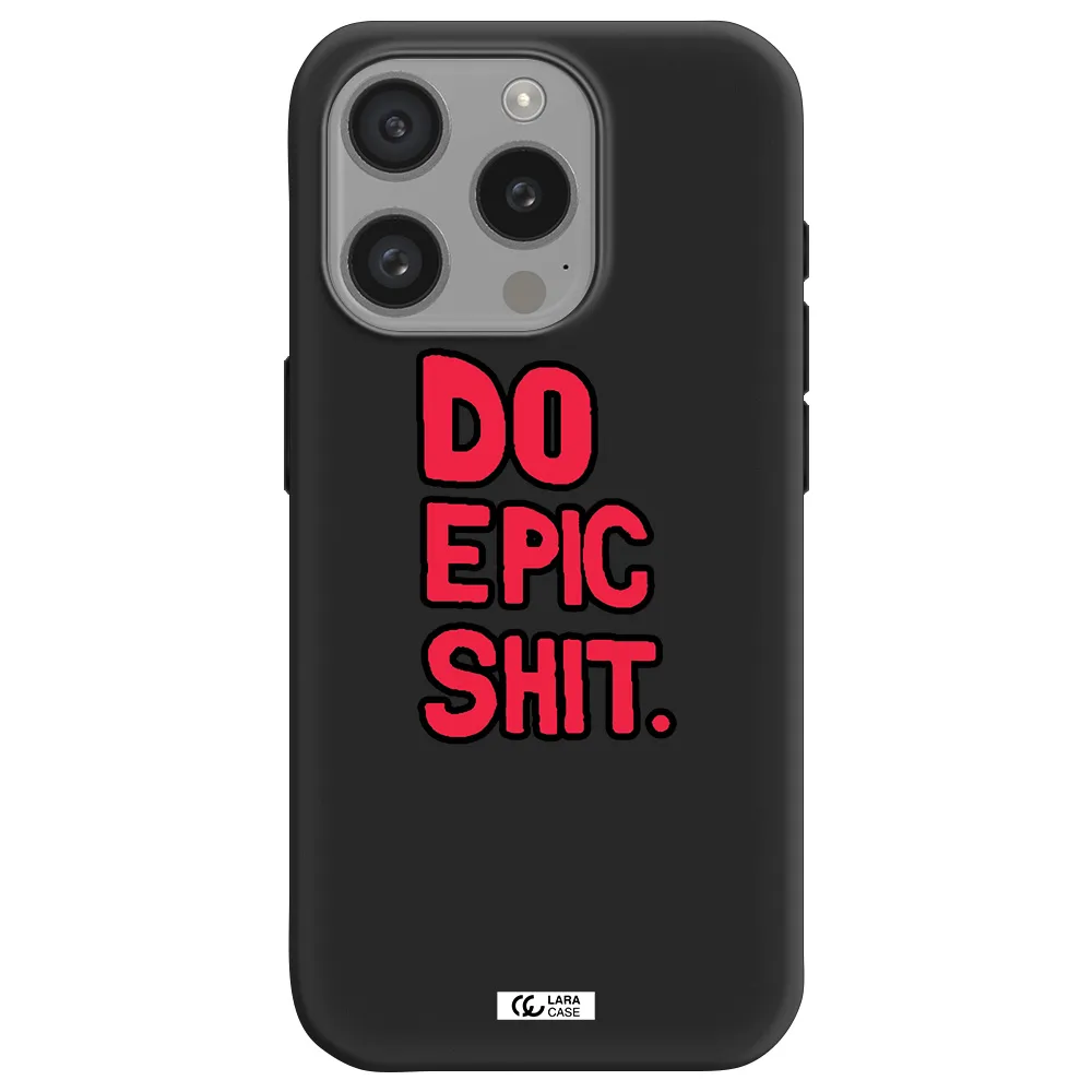 A Red And Black Text Apple Iphone 15 Pro Silicone Black Case
