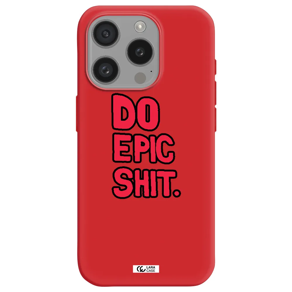 A Red And Black Text Apple Iphone 15 Pro Silicone Imperial Red Case