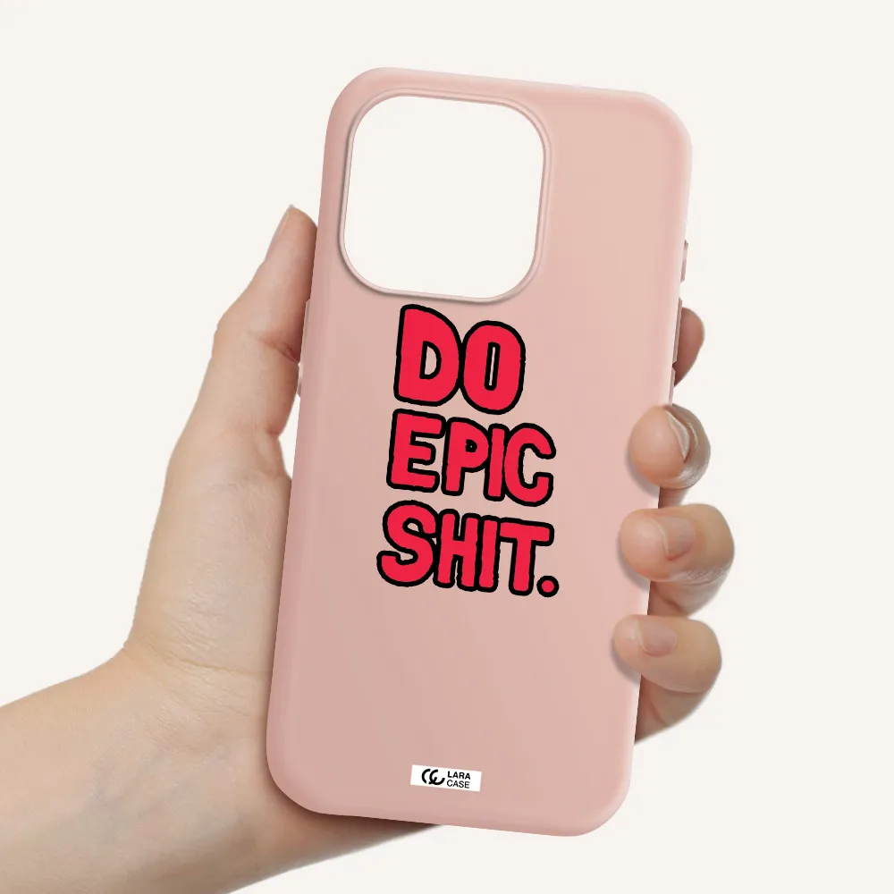A Red And Black Text Apple Iphone 15 Pro Silicone Pastel Pink Case