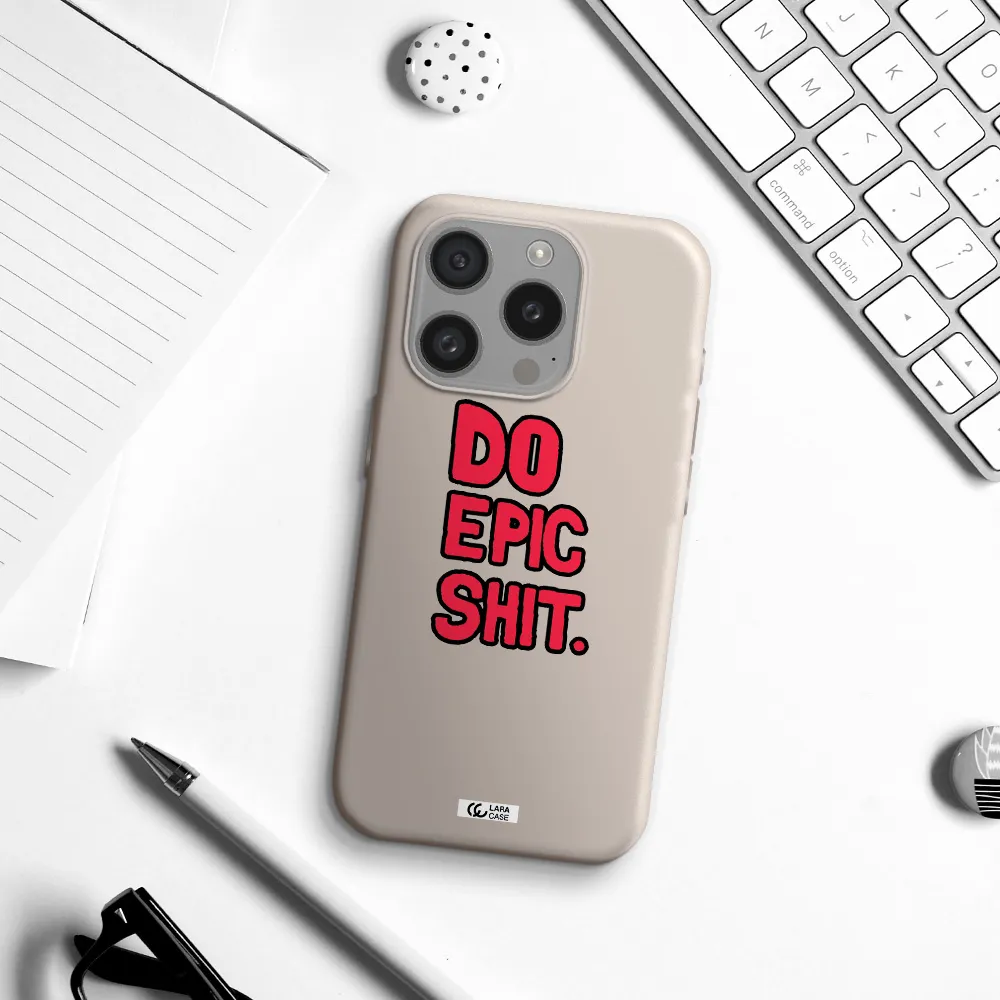 A Red And Black Text Apple Iphone 15 Pro Silicone Stone Case