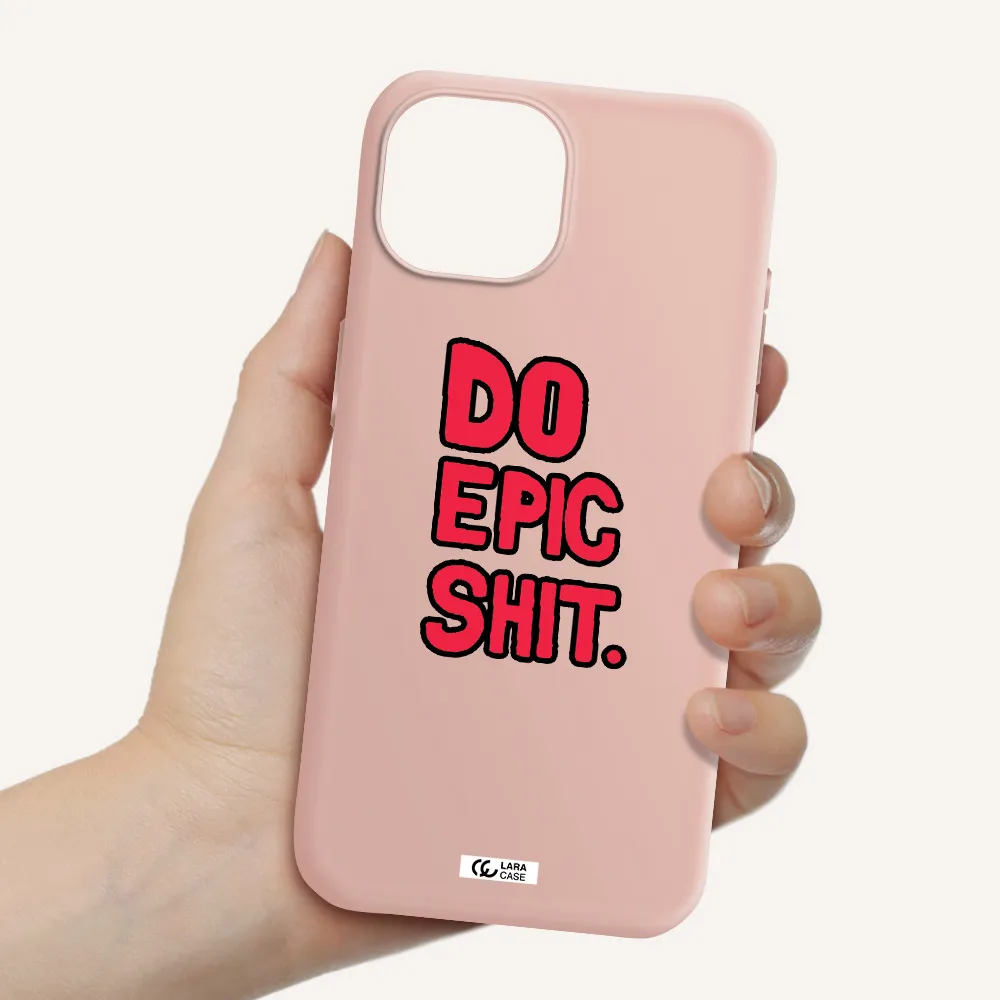 A Red And Black Text Apple Iphone 15 Silicone Pastel Pink Case