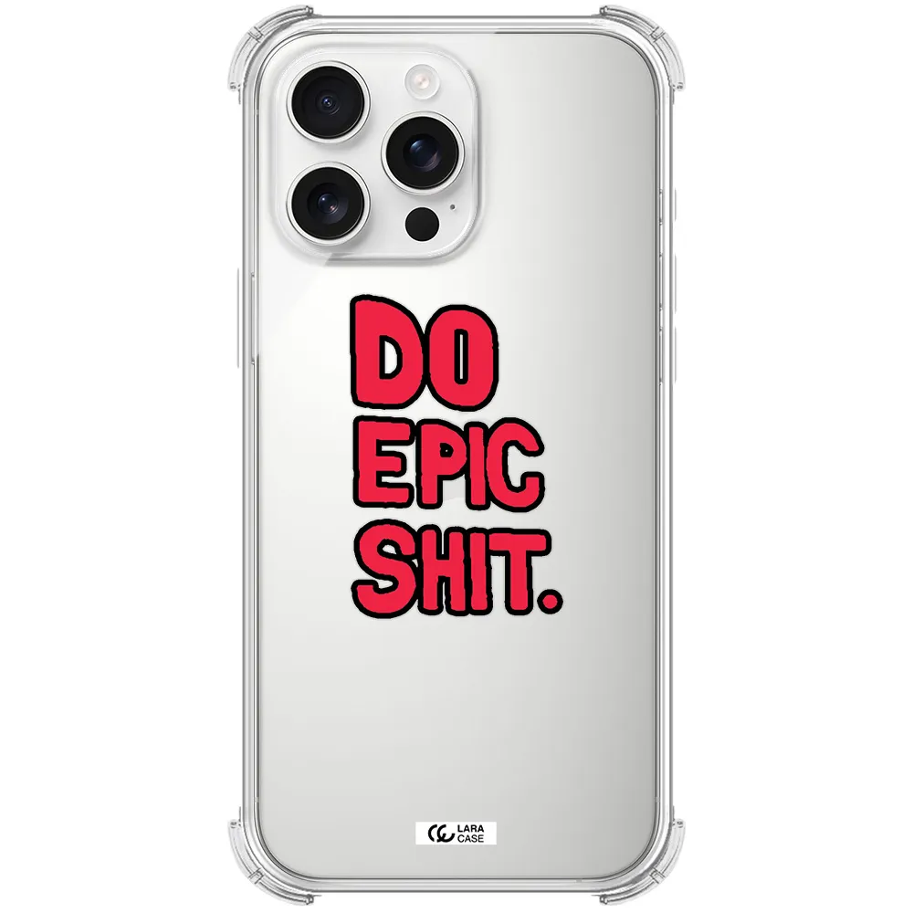 A Red And Black Text Apple Iphone 16 Pro Max Clear Pc Case