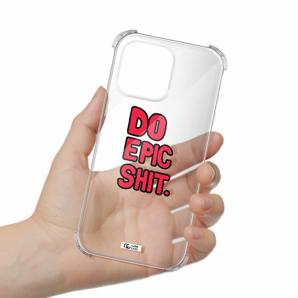 A Red And Black Text Apple Iphone 16 Pro Max Clear Pc Case