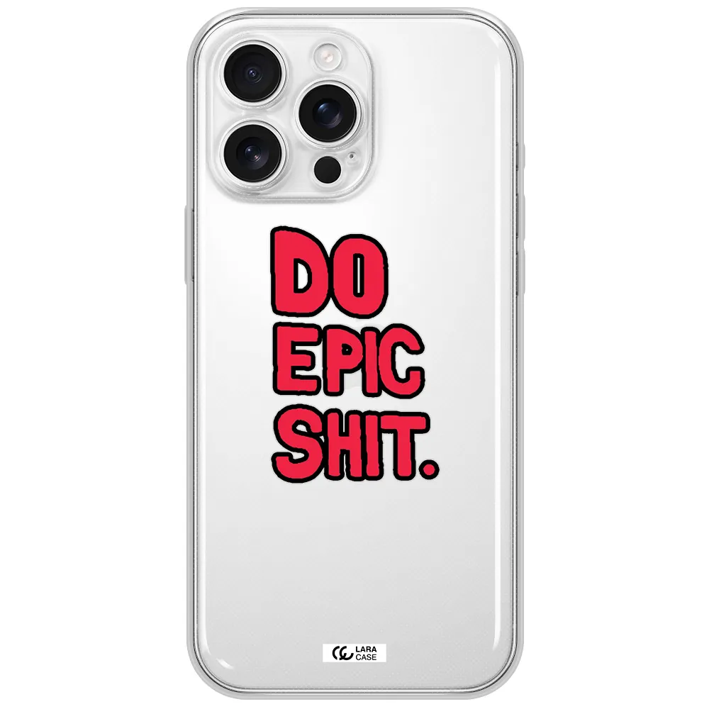 A Red And Black Text Apple Iphone 16 Pro Max Clear Tpu Case