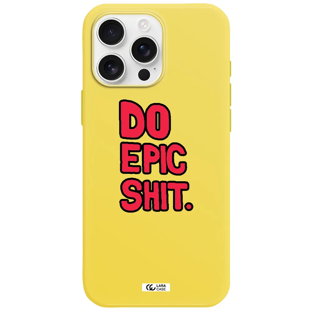 A Red And Black Text Apple Iphone 16 Pro Max Silicone Canary Yellow Case