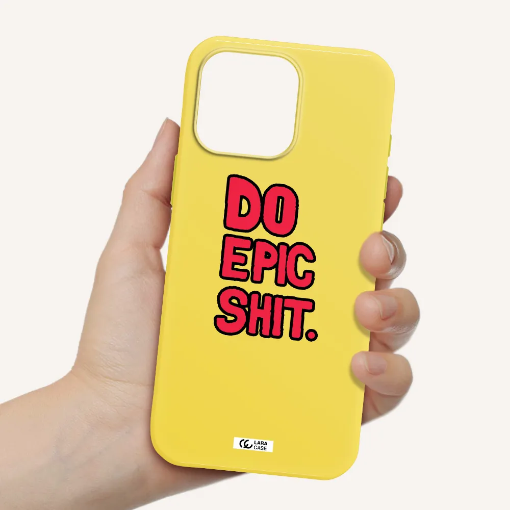 A Red And Black Text Apple Iphone 16 Pro Max Silicone Canary Yellow Case