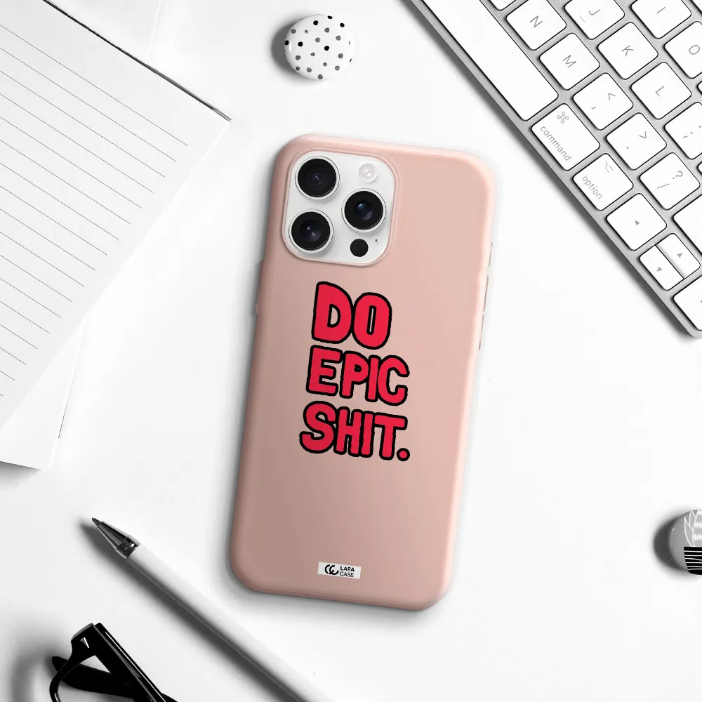 A Red And Black Text Apple Iphone 16 Pro Max Silicone Pastel Pink Case