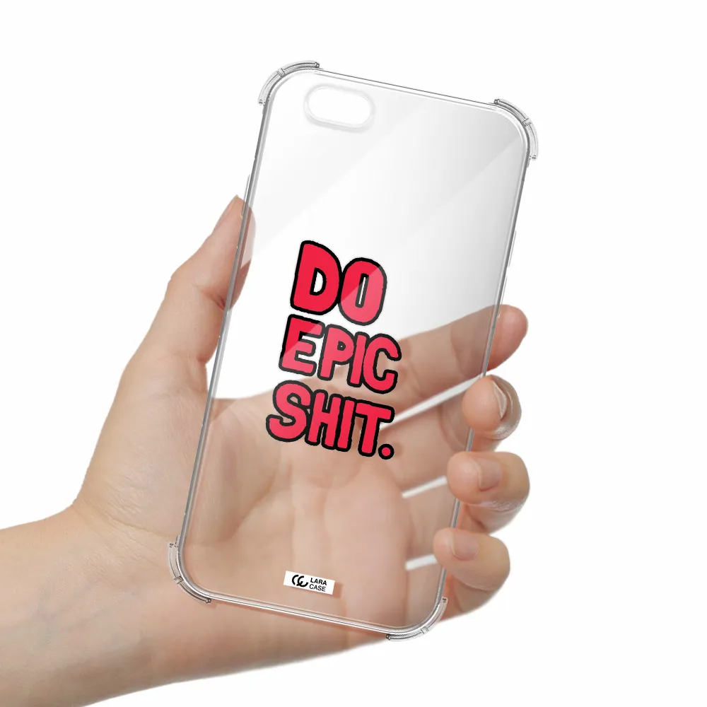 a red and black text Apple iPhone 6 Clear PC Case