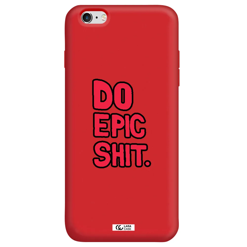 a red and black text Apple iPhone 6 plus Silicone Imperial Red Case