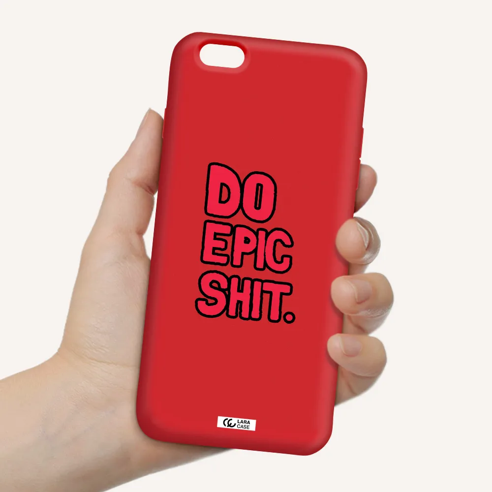 a red and black text Apple iPhone 6 plus Silicone Imperial Red Case