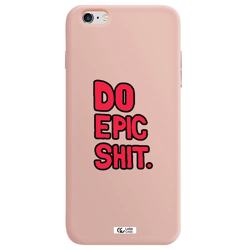 a red and black text Apple iPhone 6 plus Silicone pastel pink Case