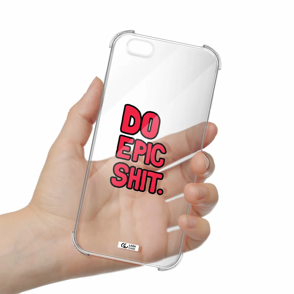 a red and black text Apple iPhone 6 s plus Clear PC Case