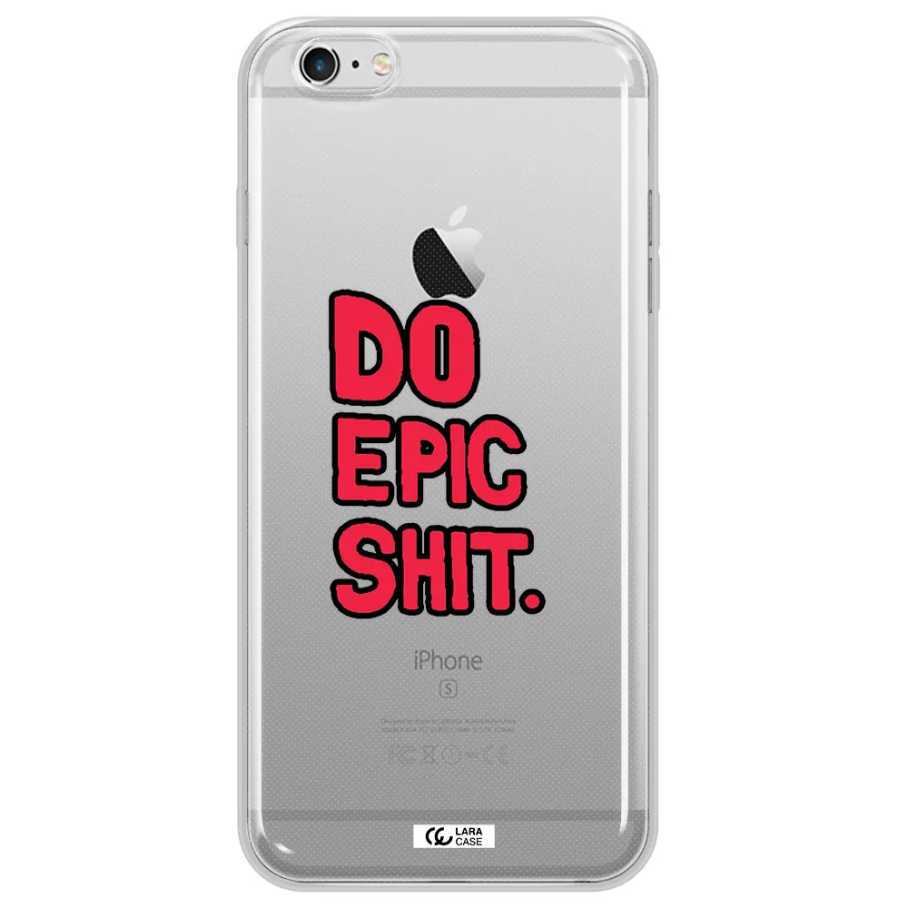 a red and black text Apple iPhone 6 s plus Clear TPU Case