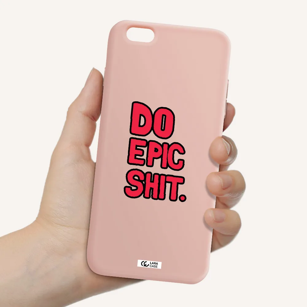 a red and black text Apple iPhone 6 s plus Silicone pastel pink Case