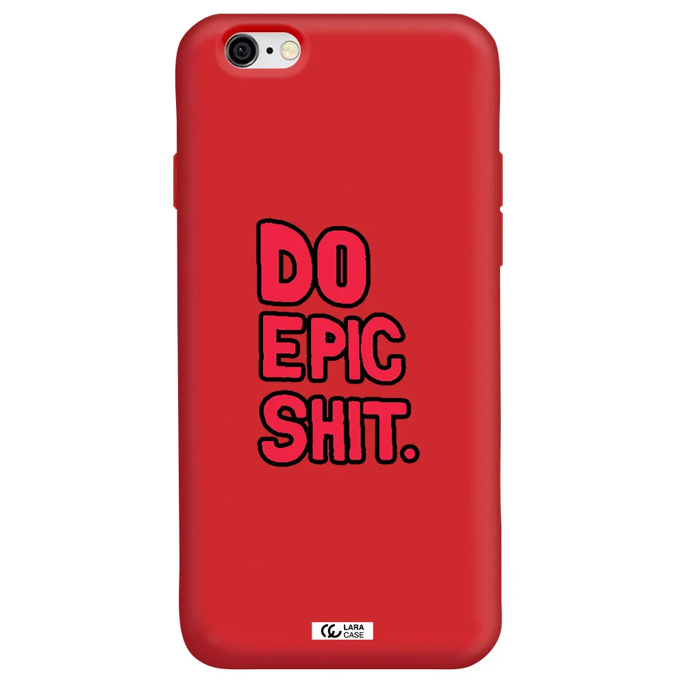 a red and black text Apple iPhone 6 Silicone Imperial Red Case