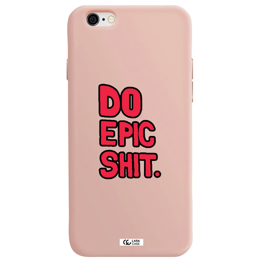 a red and black text Apple iPhone 6 Silicone pastel pink Case