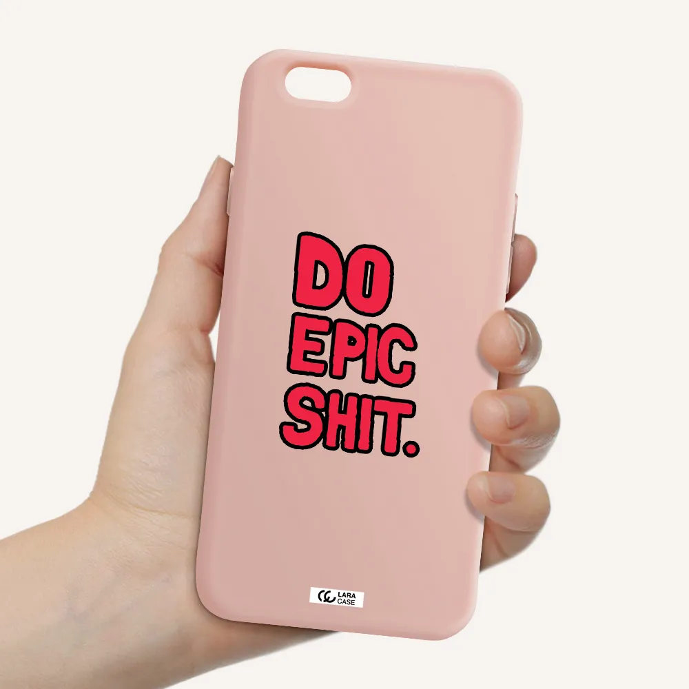 a red and black text Apple iPhone 6 Silicone pastel pink Case