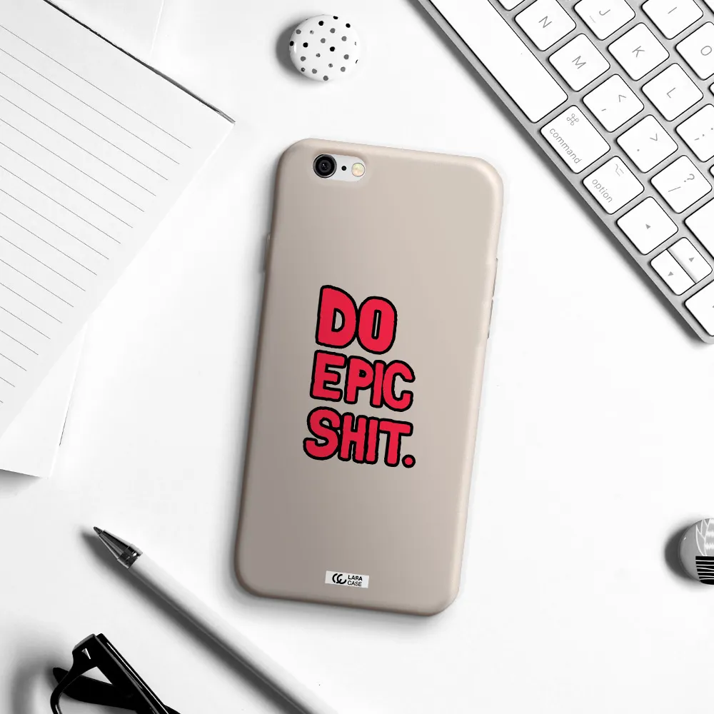 a red and black text Apple iPhone 6 Silicone Stone Case