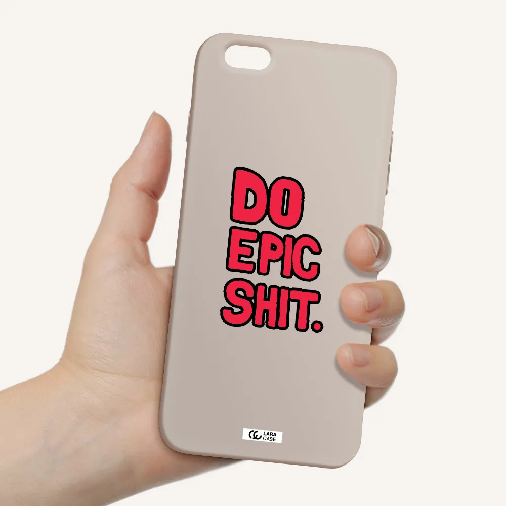 a red and black text Apple iPhone 6S Silicone Stone Case