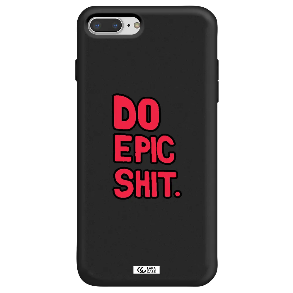 a red and black text Apple iPhone 7 plus Silicone black Case